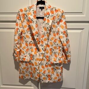 Fate Women's Orange Floral Blazer
